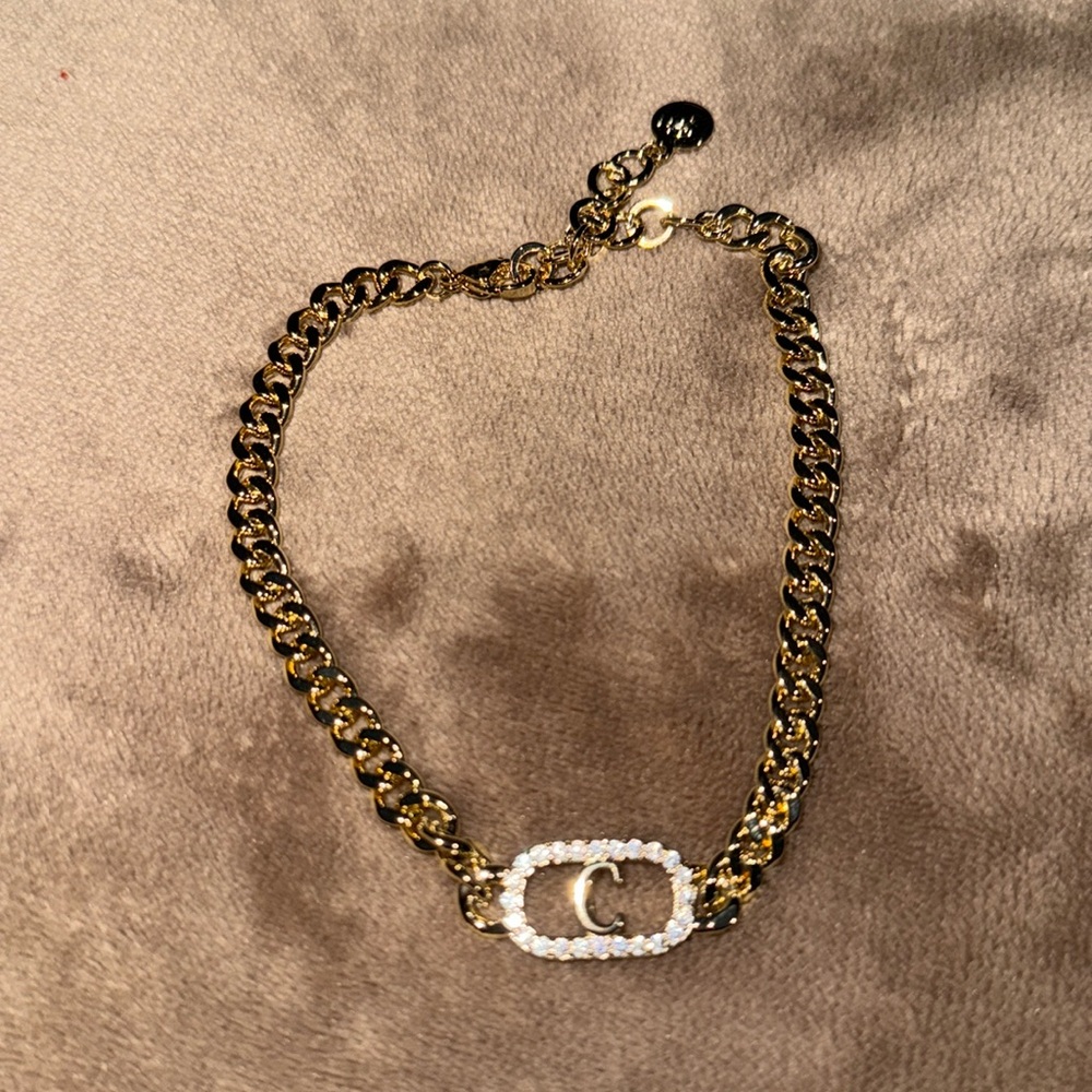 Letter C Initial Ankle Bracelets for Women, 14K Gold Filled